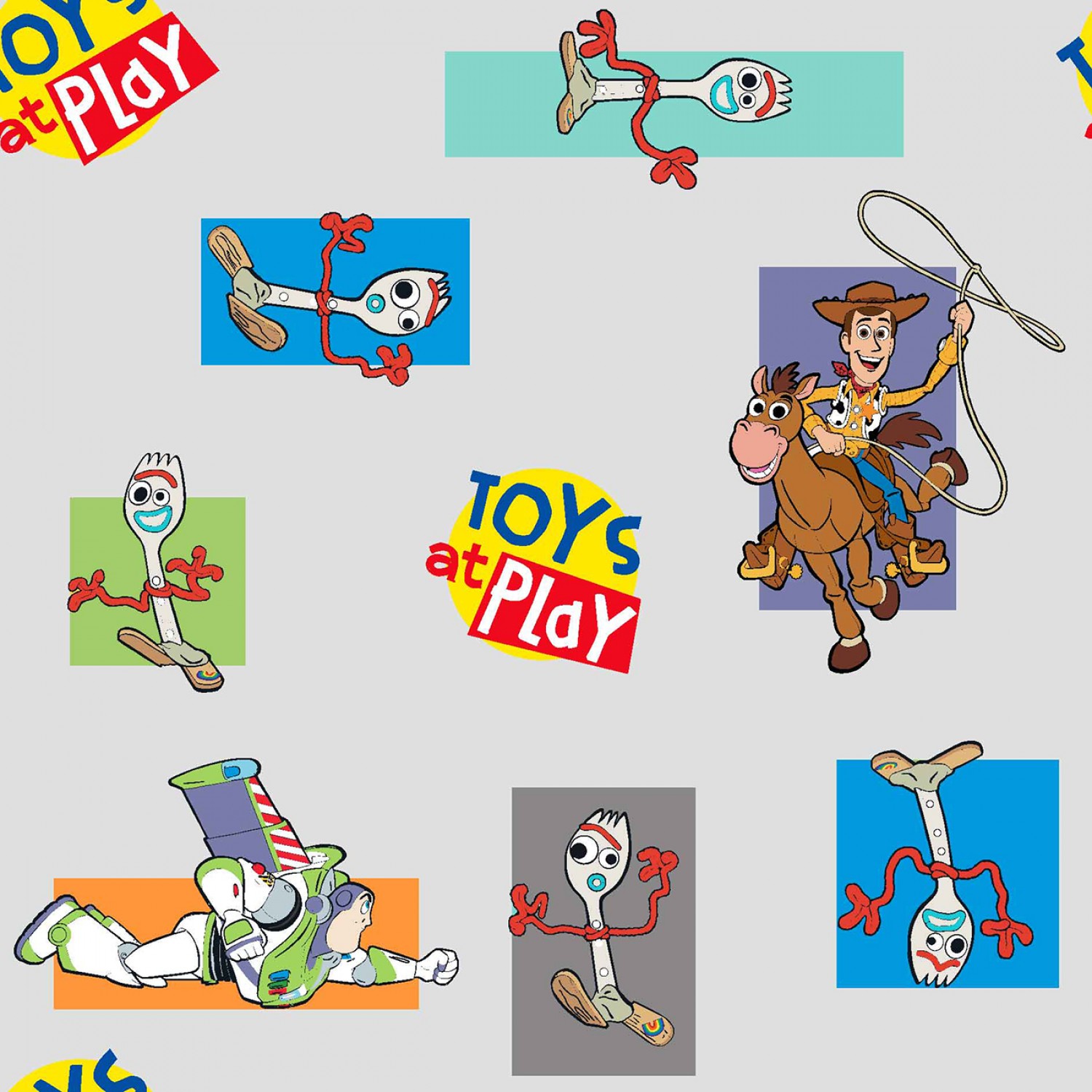 Disney Toy Story 4 Toys at Play with Forky Fabric