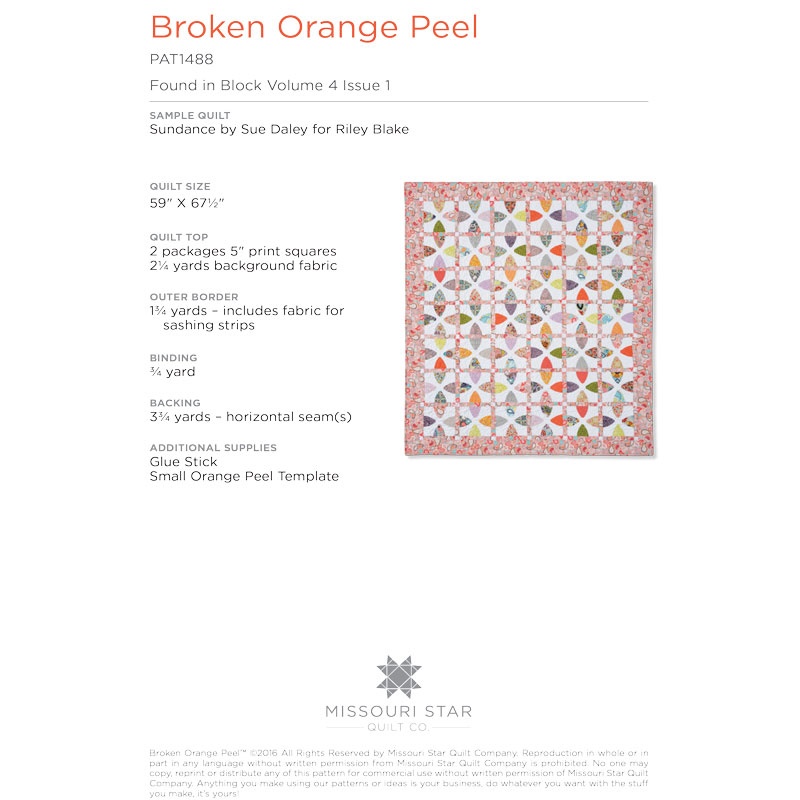 Missouri Star Quilt Company Broken Orange Peel Pattern