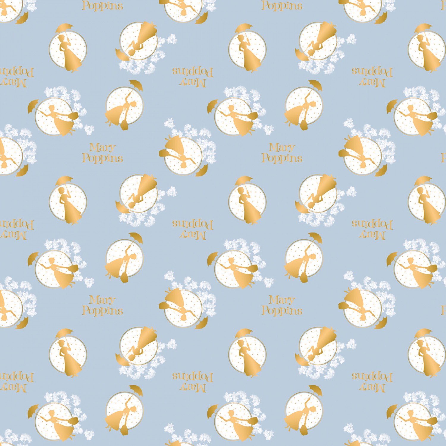 Disney Mary Poppins Fabric with Metallic