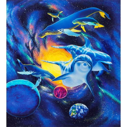 Celestial Sea Life Digitally Printed Panel 36in