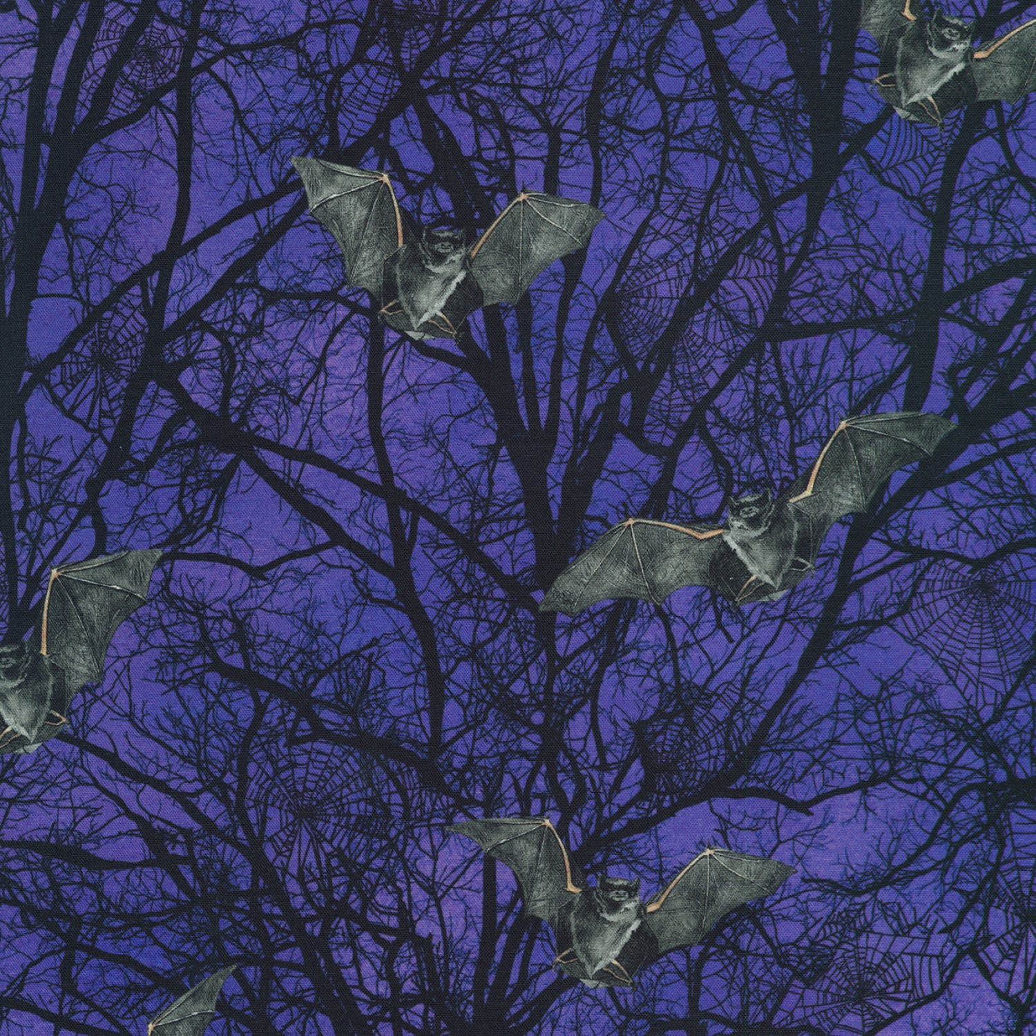 Gumdrop Raven Moon Bats and Trees Fabric