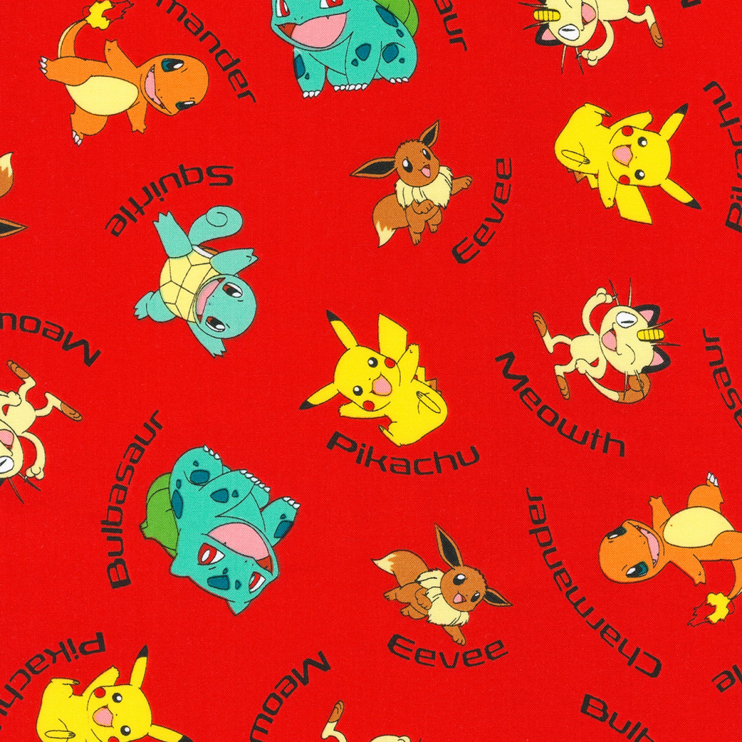 Red Character Names Pokemon Fabric