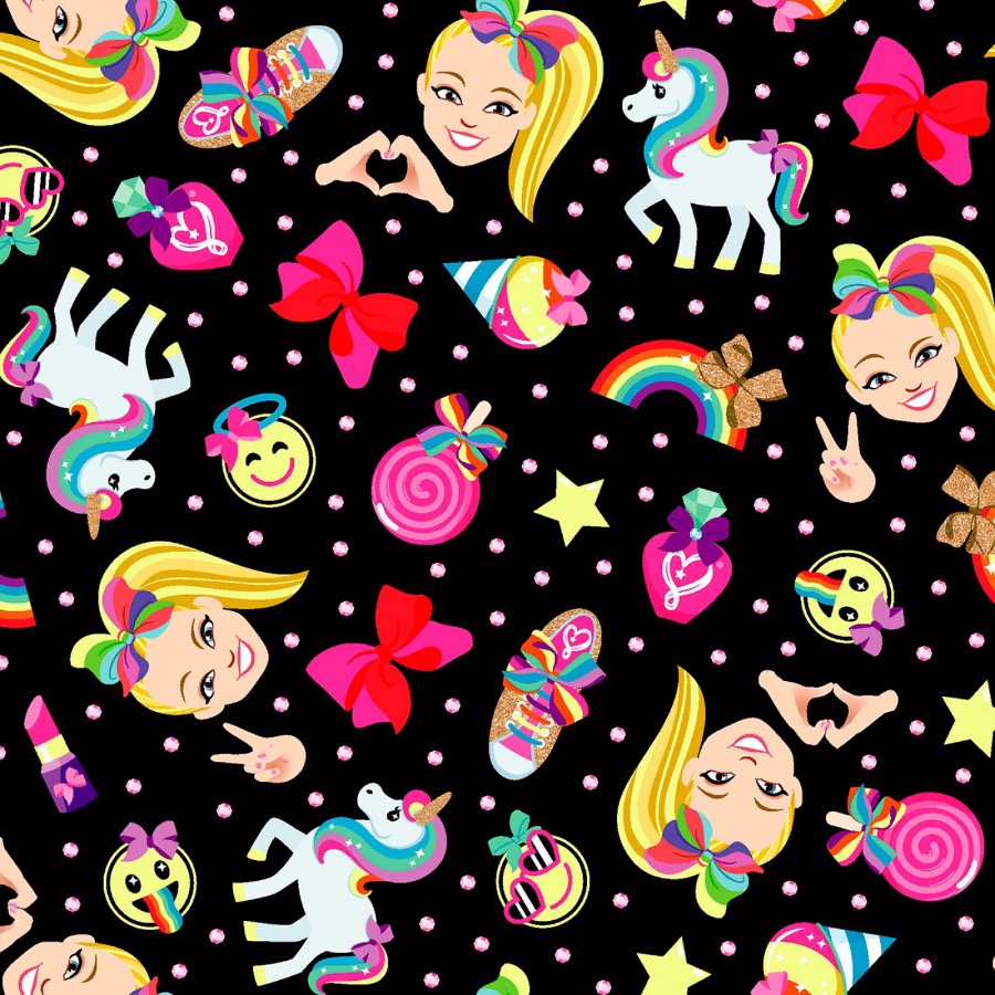 Nickelodeon Jojo Rainbow Emoji  Fabric