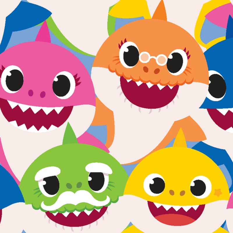 Baby Shark Family Packed Fabric