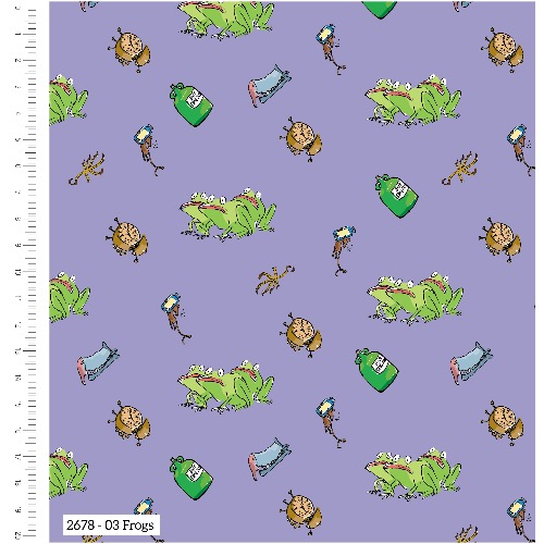 Roald Dahl The Witches Frogs Fabric