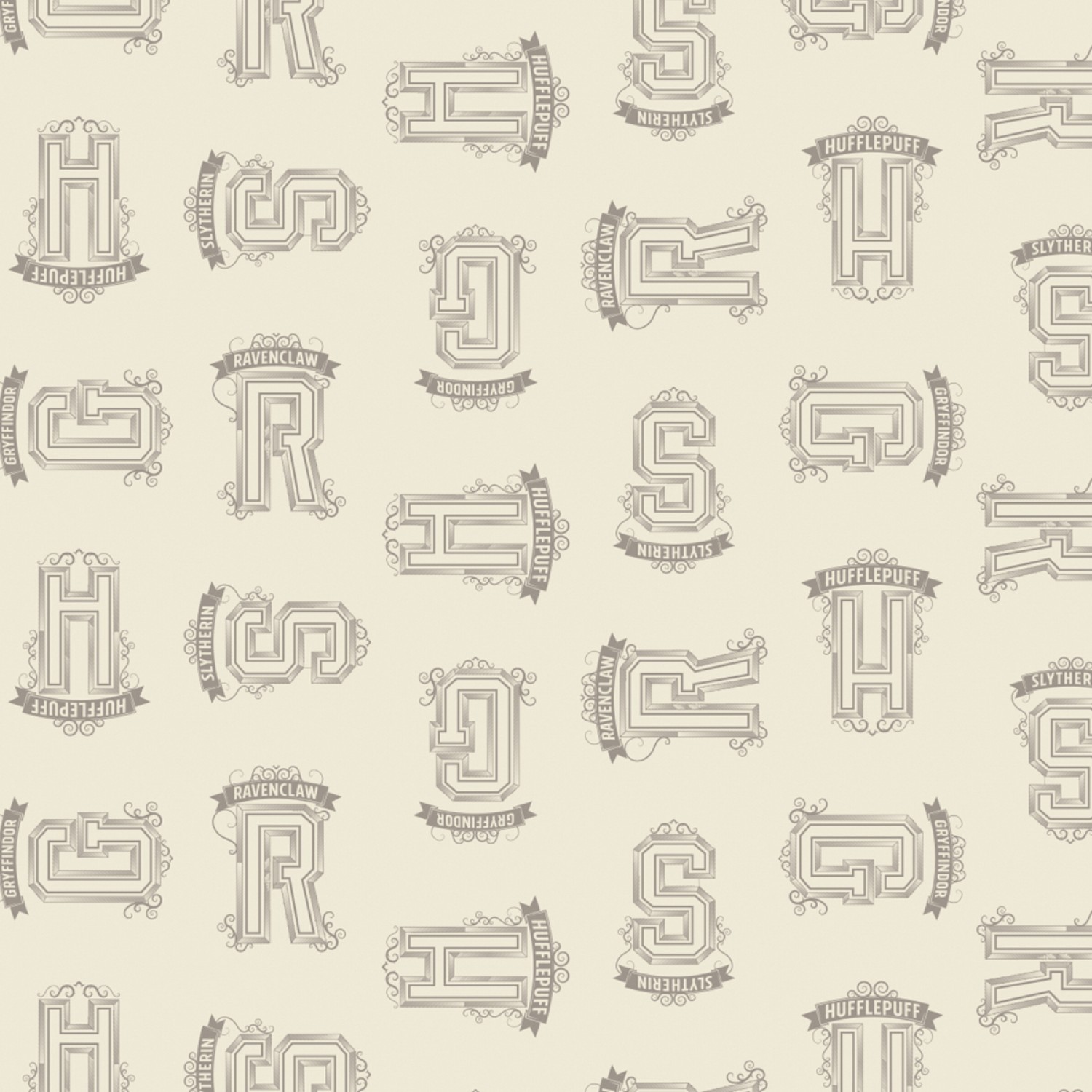 Harry Potter Houses Tonal Fabric Cream