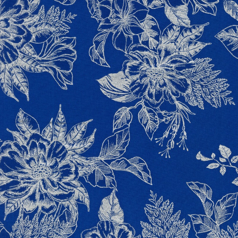 Holiday Flourish 14 Toile Navy with metallic Fabric