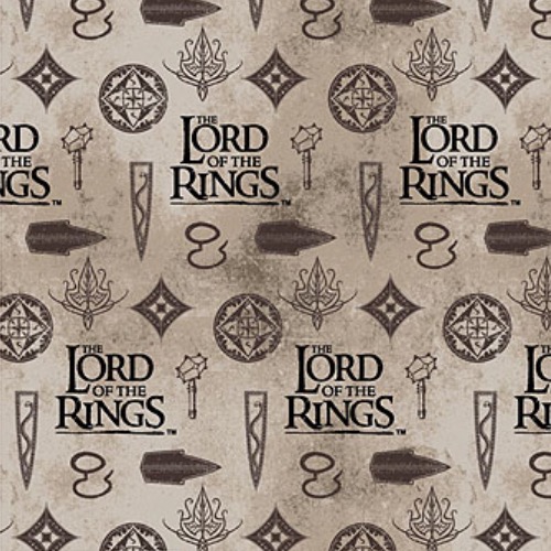 Lord of the Rings Icons Taupe Fabric