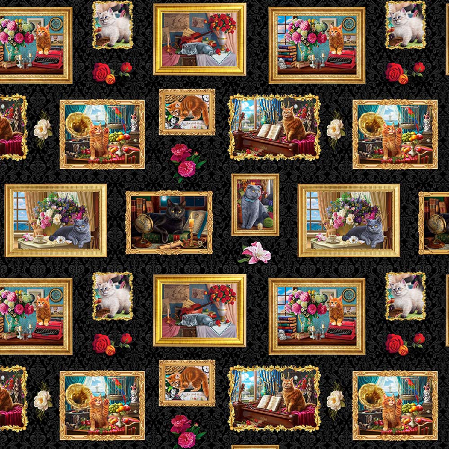 Madame Victoria's Elegant Cats - Frames Fabric