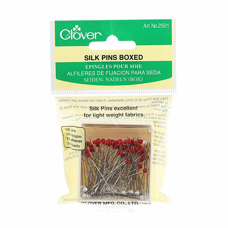 Clover Glass Head Silk Pins 1 1/4in 100ct