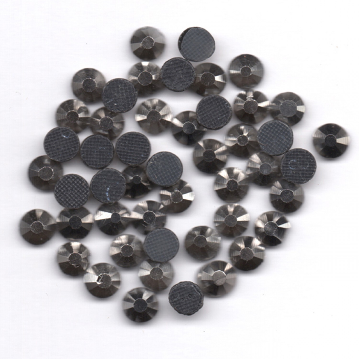 Hotfix Rhinestones 4mm - Jet Hematite - 60 Pieces