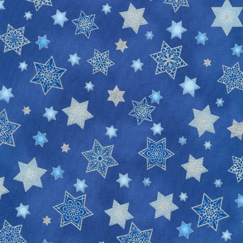 Stars of Light Blue Stars with metallic Fabric