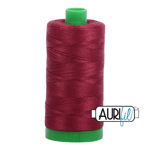 Aurifil 40 1000m 2460 Dark Carmine Red Cotton Thread