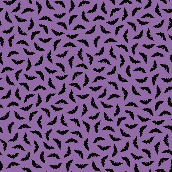 Hometown Halloween Purple Bats Fabric