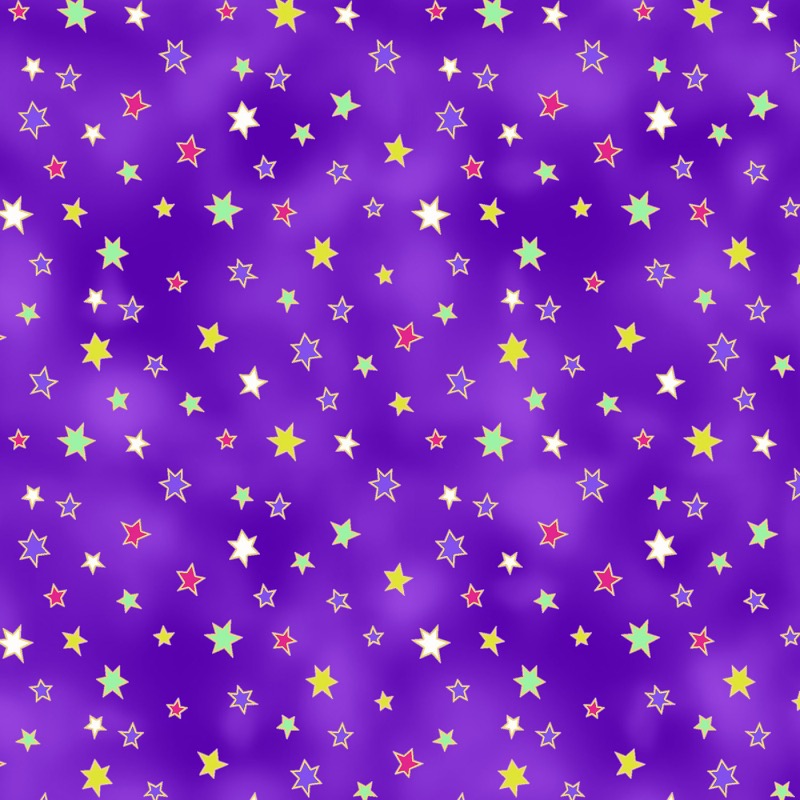 Laurel Burch Celestial Magic Dark Eggplant Stars Fabric