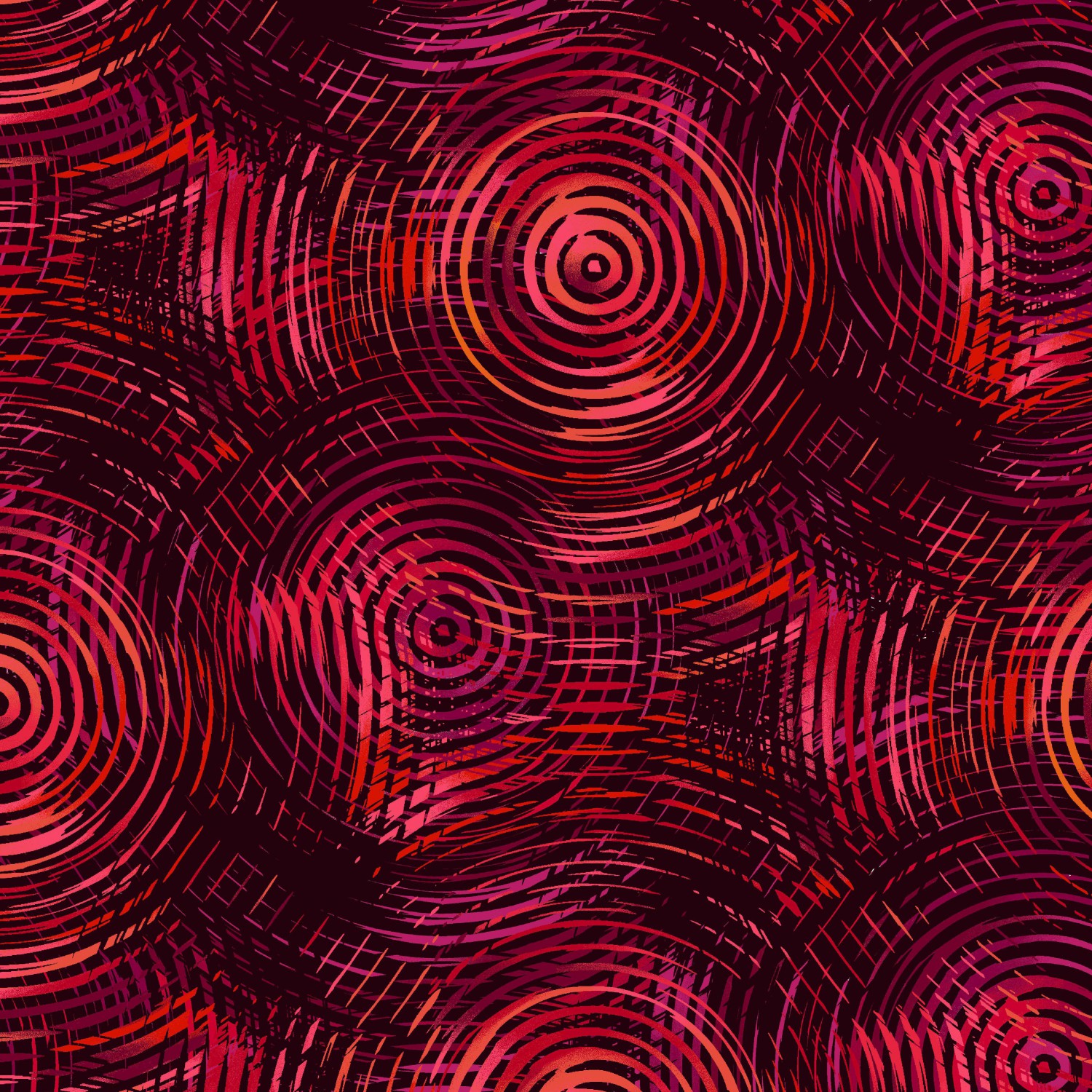 Henry Glass 108'' Circle Play Red Tones Ombre Fabric