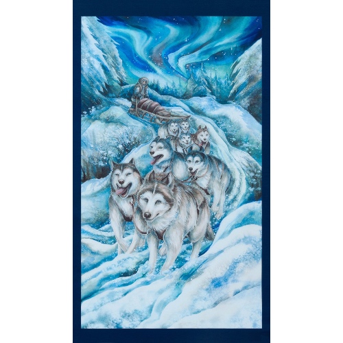 Ice Wolves Digitally Printed Fabric Panel