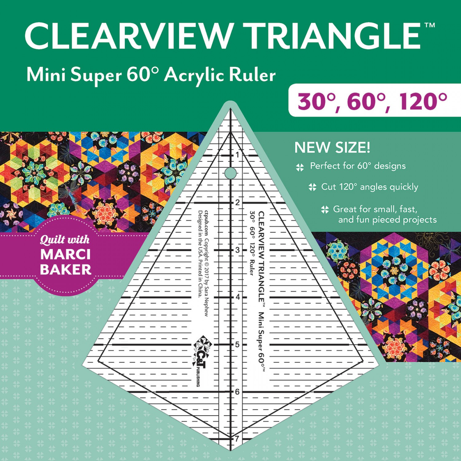 Clearview Triangle Mini Super 60 Degree 7-1/4 Ruler