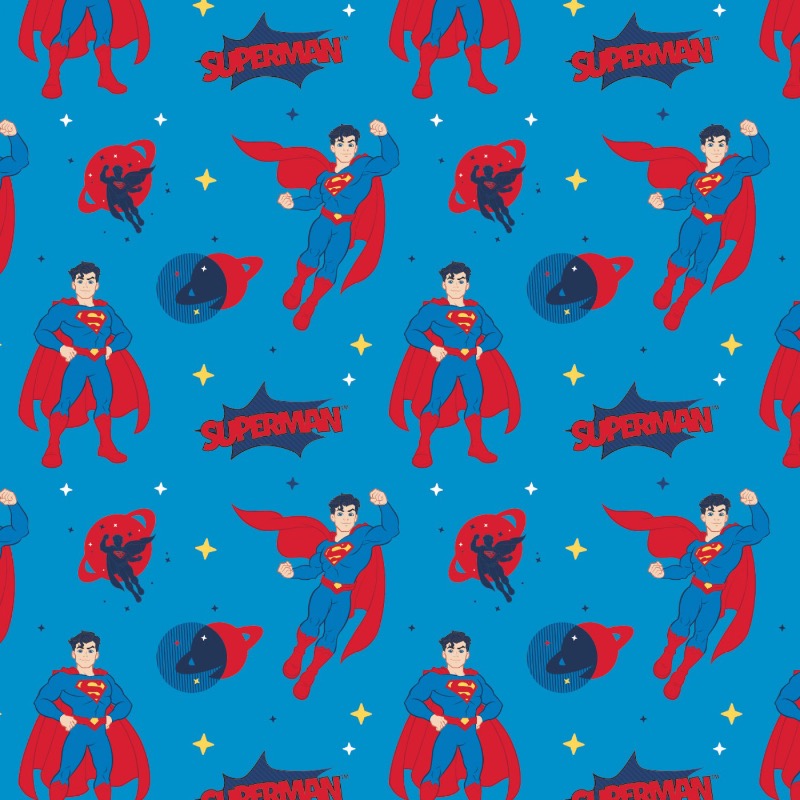 Superman Fabric - Aqua