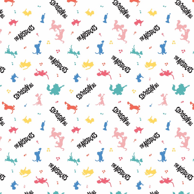 Aristocats All That Jazz White Fabric