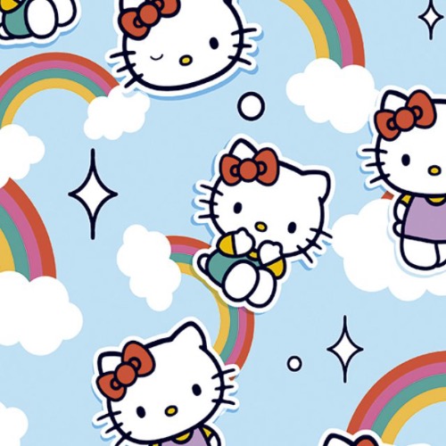 Hello Kitty Rainbows Fabric