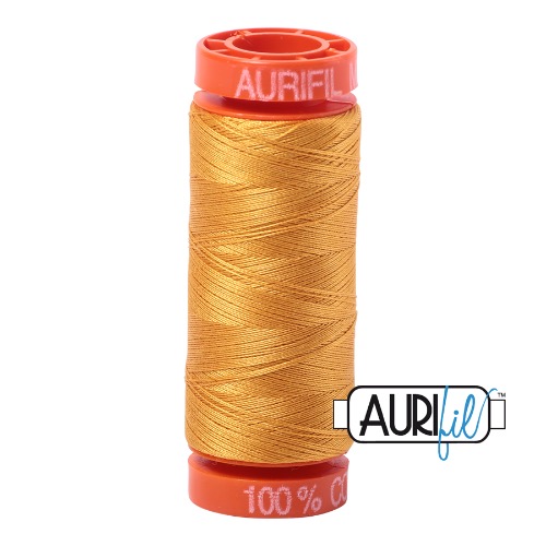 Aurifil 50 200m 2140 Cotton Thread Orange Mustard
