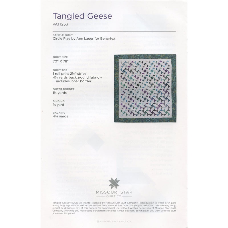 Missouri Star Tangled Geese Quilt Pattern