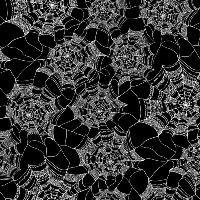 Black Spiderweb Fabric