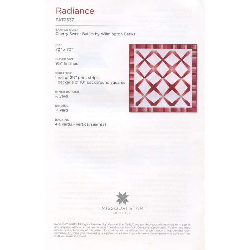 Missouri Star Quilt Company Radiance Pattern