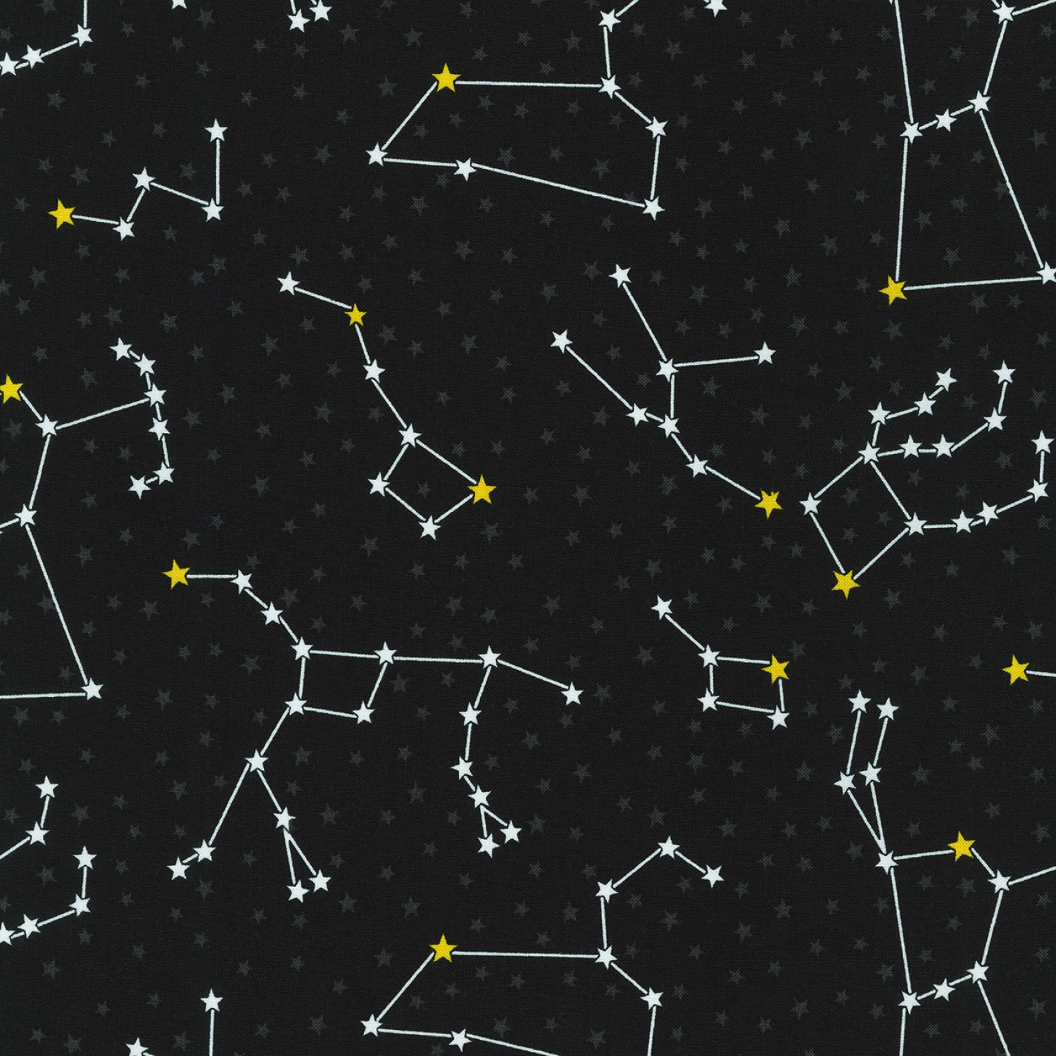 Starry Night Constellation Fabric - Black