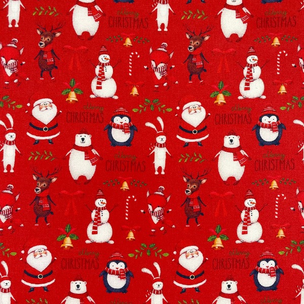 Merry Christmas Red Fabric