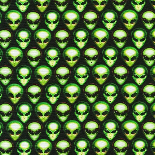 Alien Heads Fabric