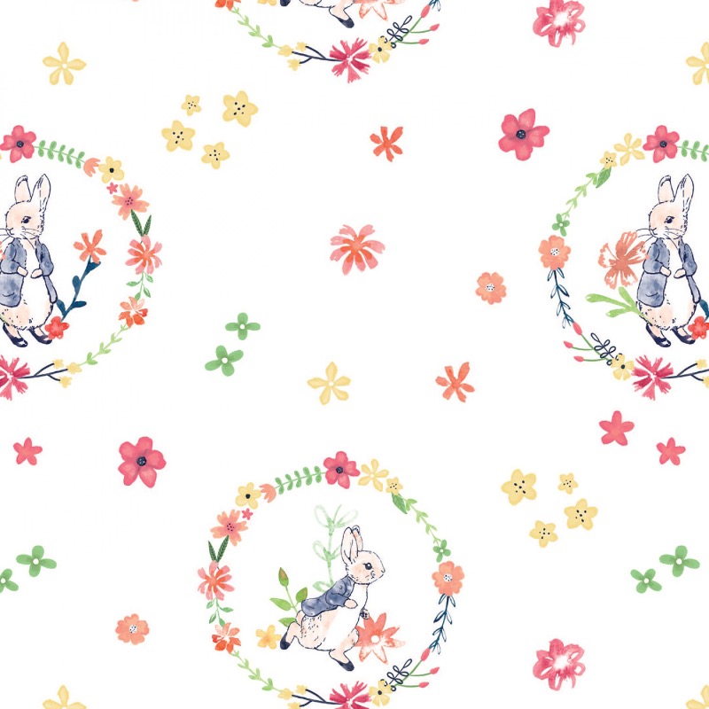 Peter Rabbit Floral Wreath Fabric
