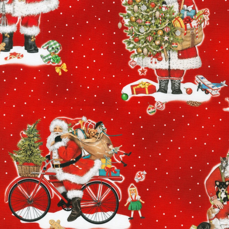 Holly Jolly Christmas Fabric - Red