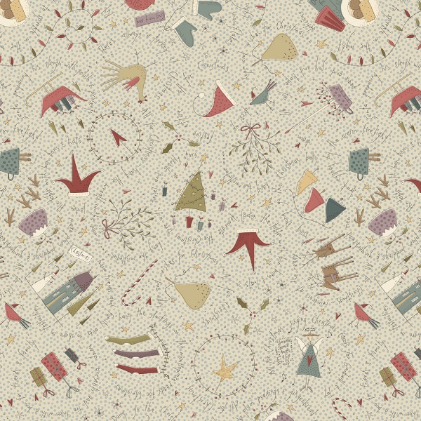 Anni Downs All For Christmas Cream Allover Fabric