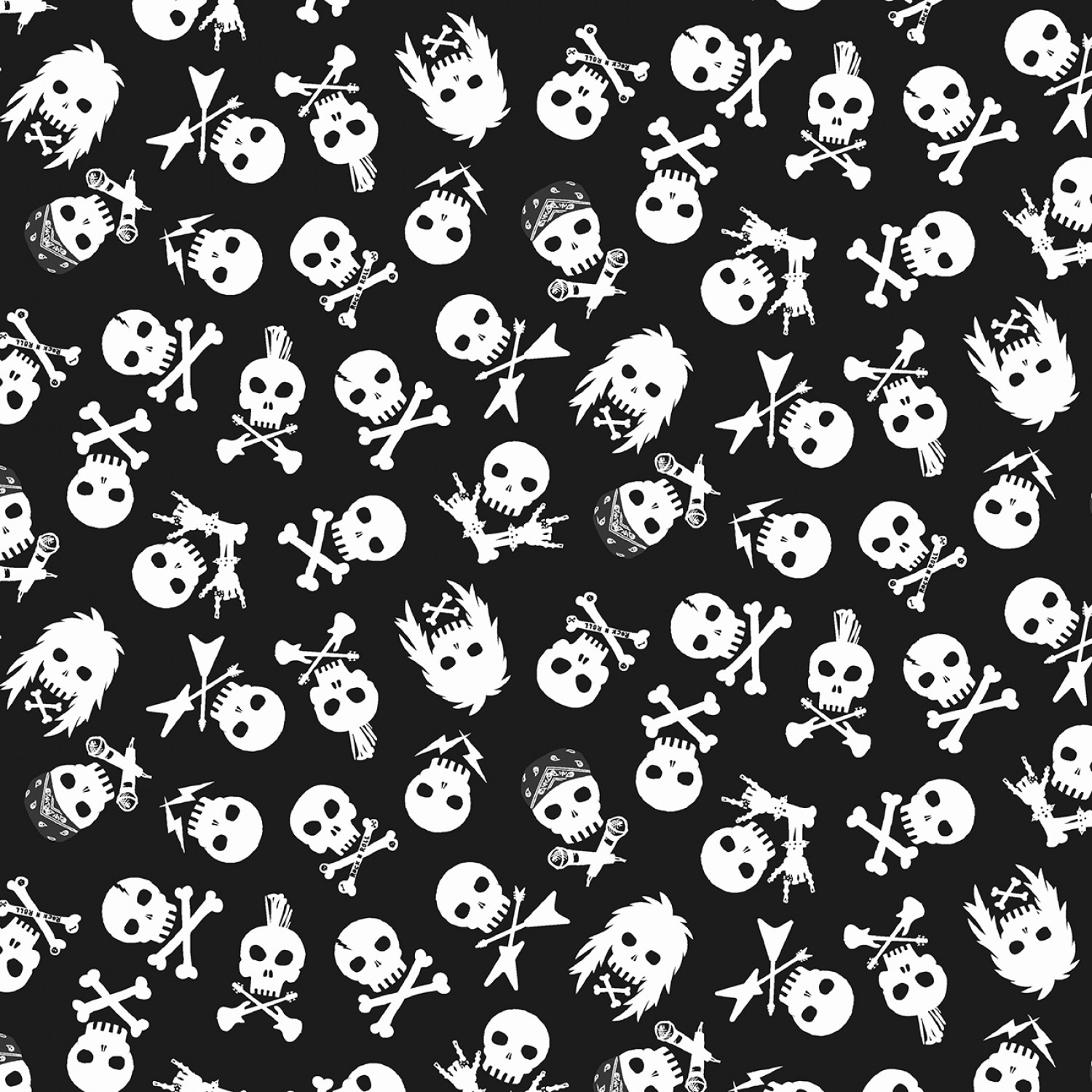 Black Sabbath Rock Skulls Fabric