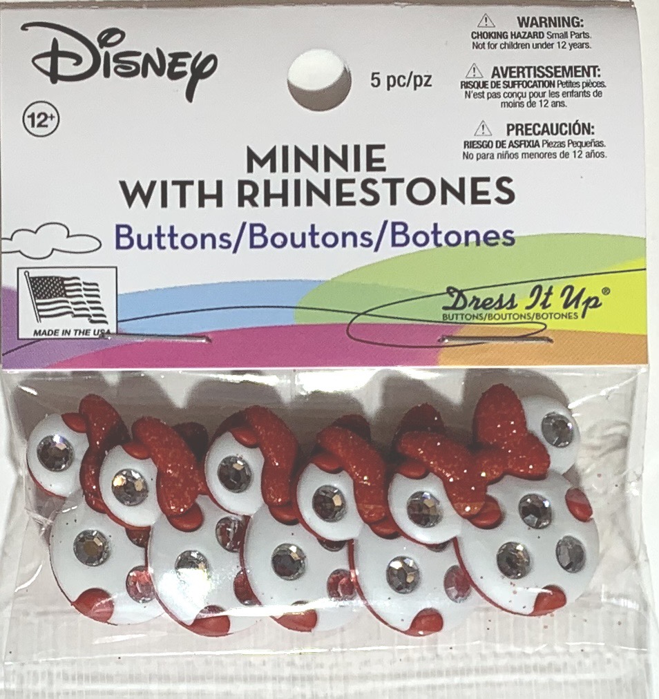 Disney Minnie Mouse Rhinestone Heads Button Embellishments