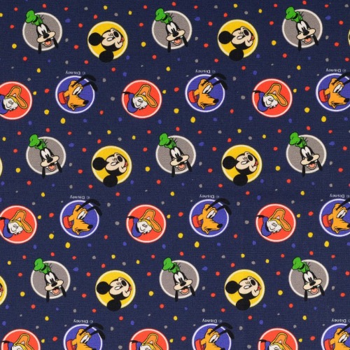 Disney Mickey Mouse and Friends Fabric - Navy