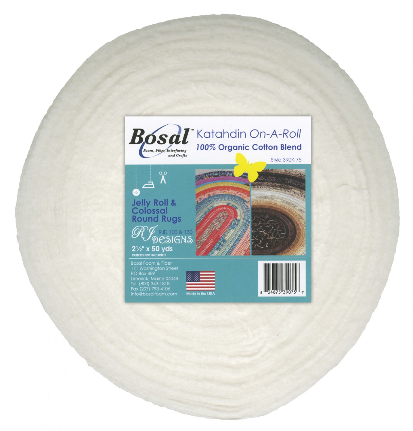 Bosal Katahdin Jelly Roll Rug Batting 2.5'' x 50 yds