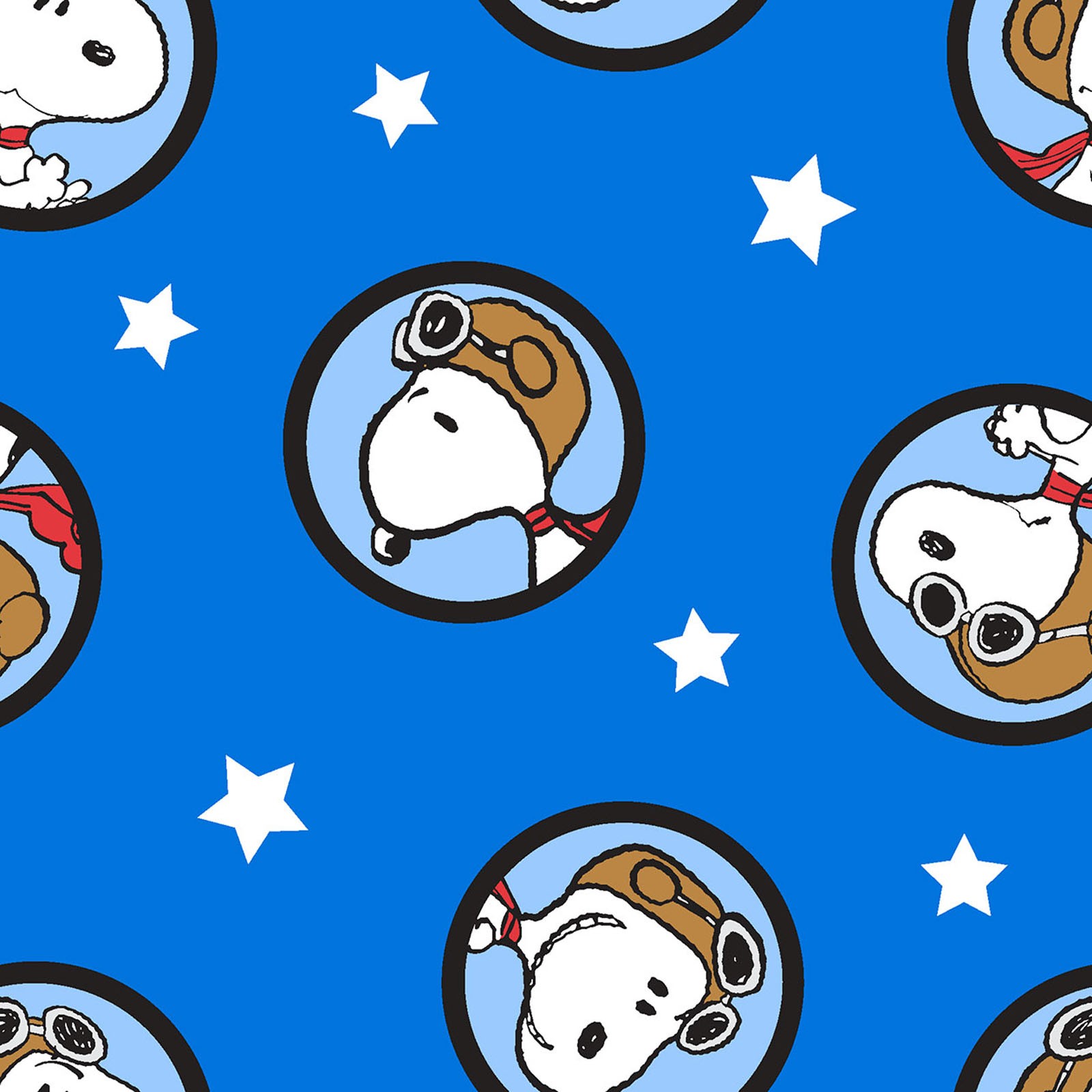Peanuts Snoopy Badges Fabric