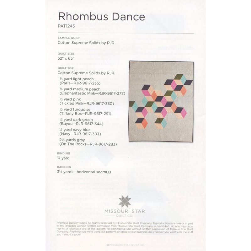 Missouri Star Quilt Company Rhombus Dance Pattern