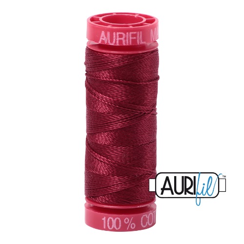 Aurifil 12 50m 2460 Dark Carmine Red Cotton Thread