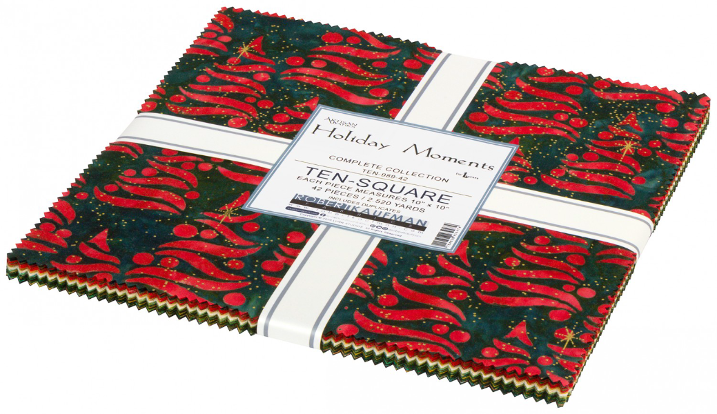 Robert Kaufman Holiday Moments Batik Layer Cake with Metallic