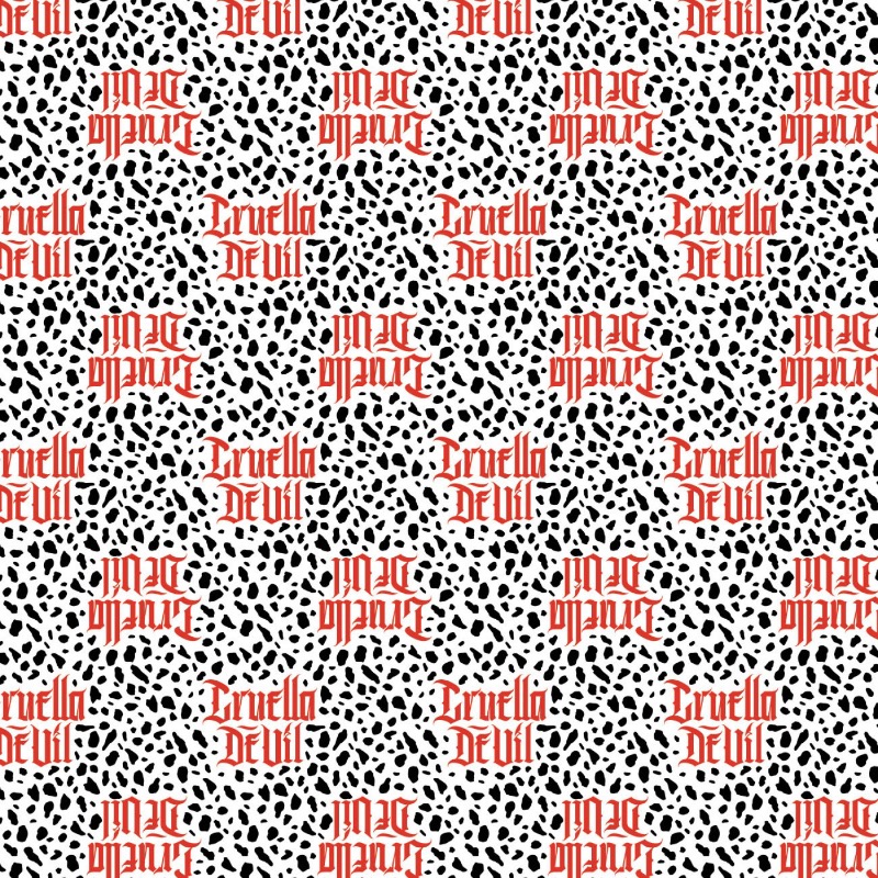 Disney Cruella De Vil Fashion Design Fabric - White