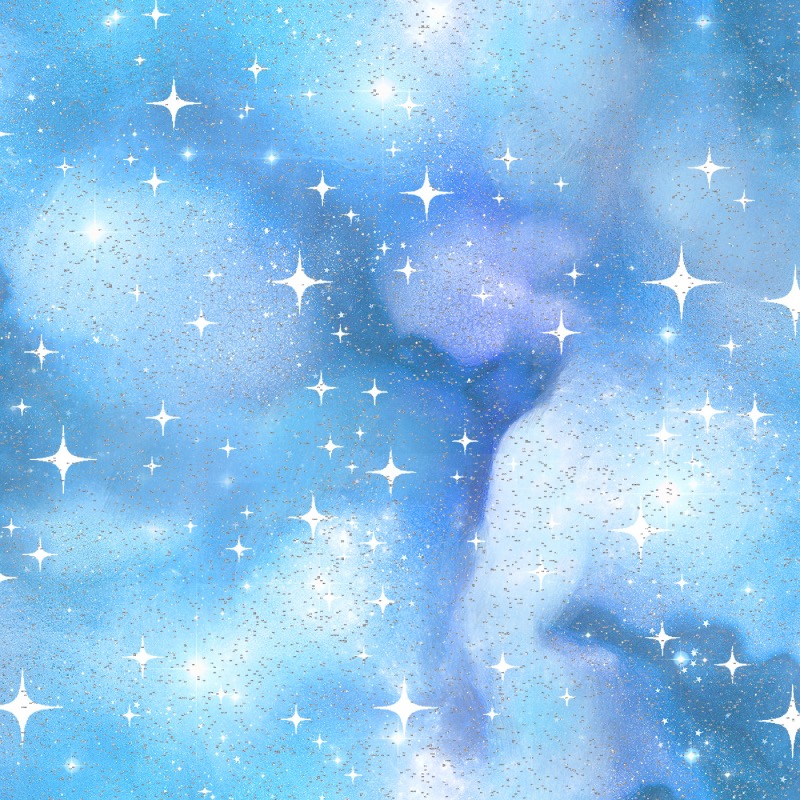 Magical Galaxy Civil Fabric with Glitter