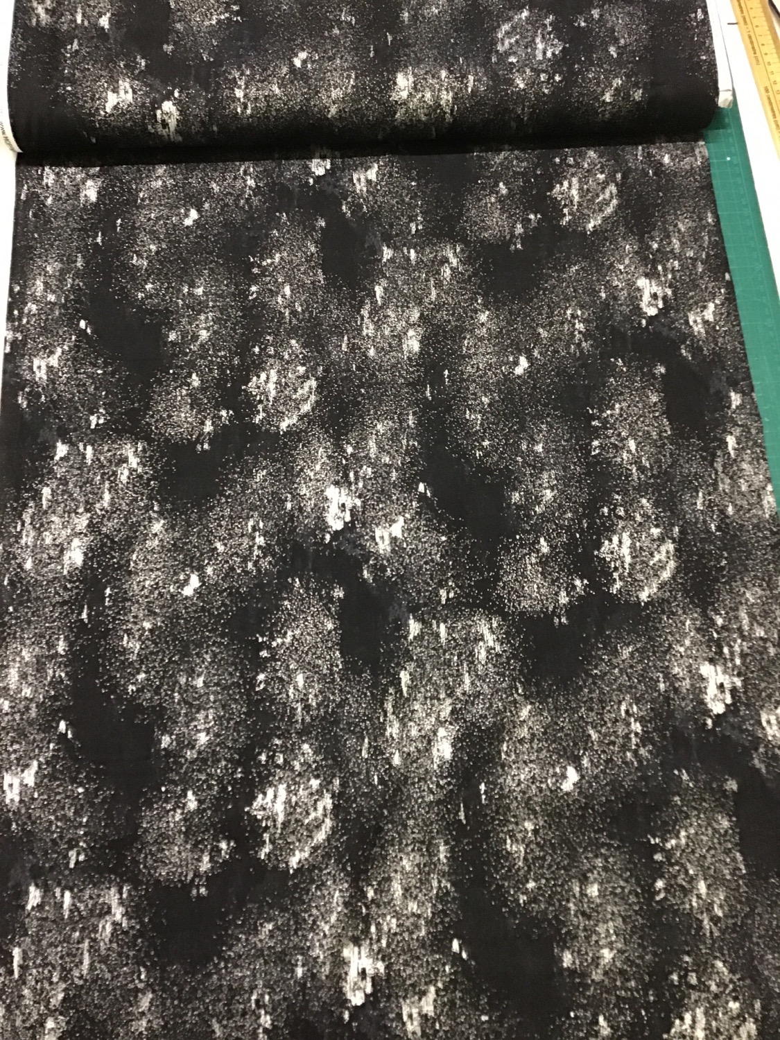 Onyx / Silver Luxe Blender Fabric with Metallic