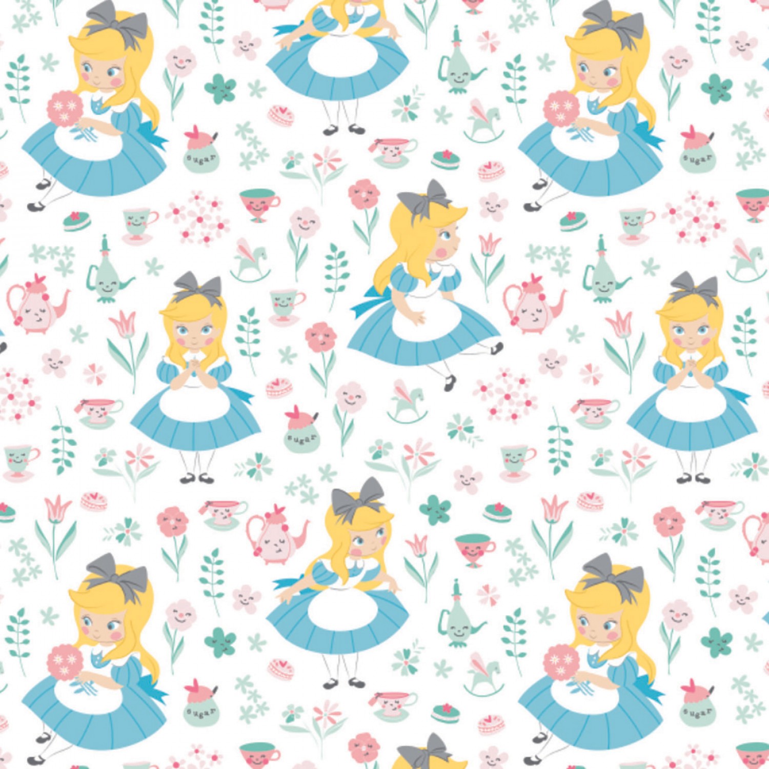 Alice in Wonderland World of My Own Fabric