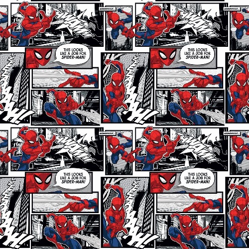 Spiderman Comic Panels Fabric