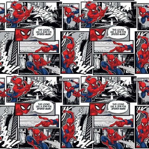 Spiderman Comic Panels Fabric
