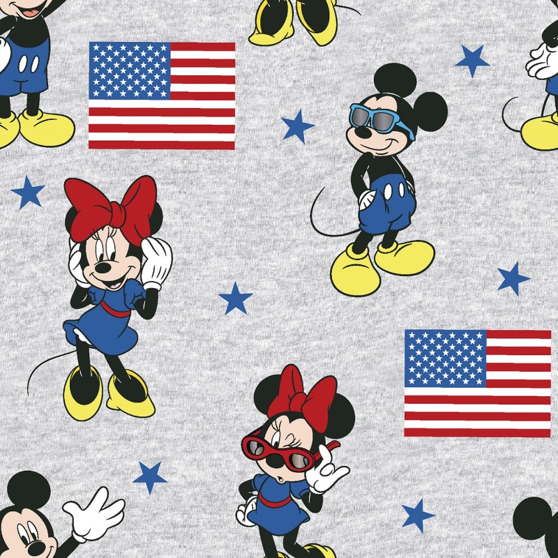 Disney Mickey and Minnie Mouse American Flag Fabric